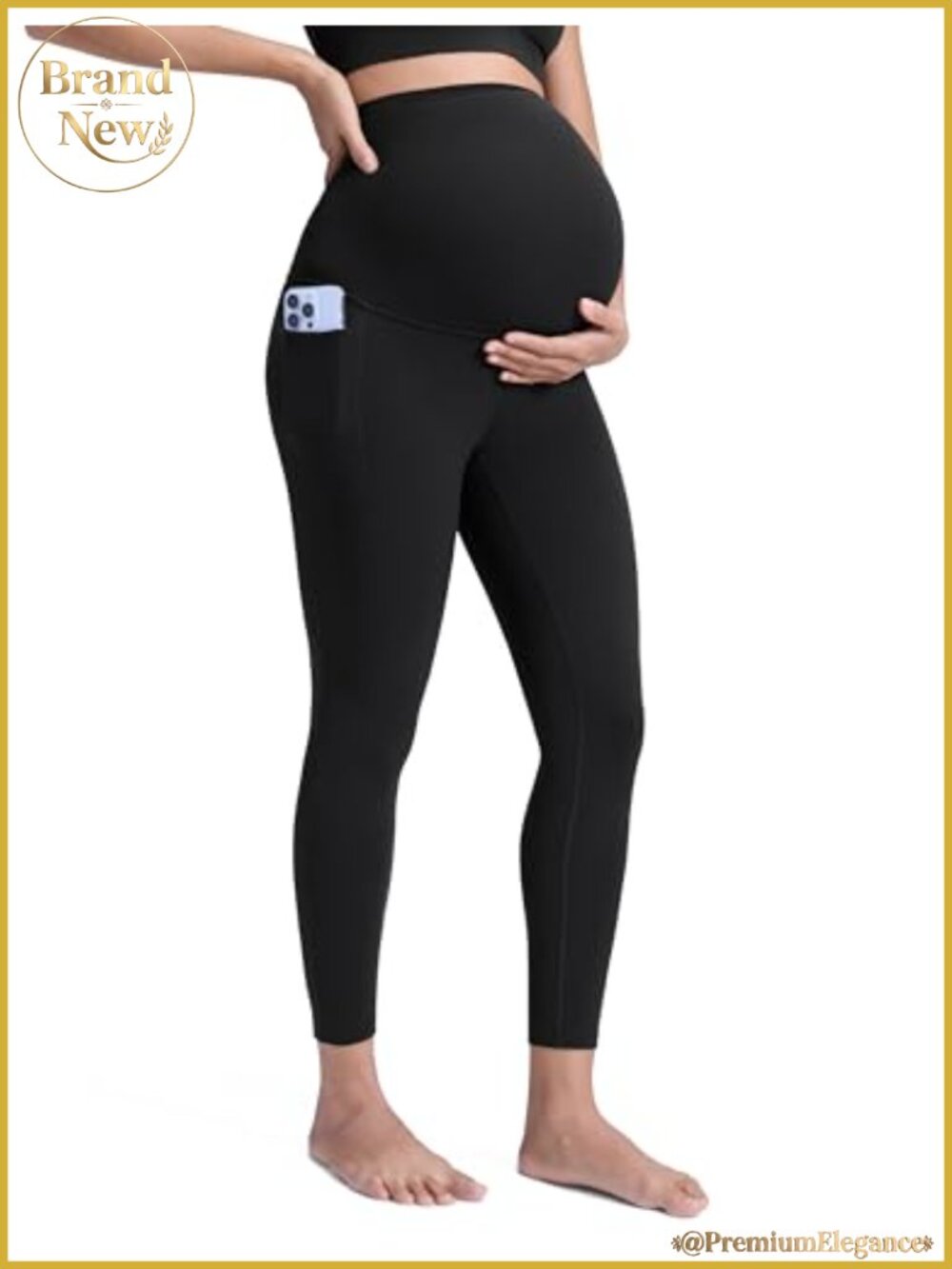 Maternity Leggings with Pockets 25" Inseam High Rise Yoga Lounge